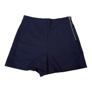 Abercrombie & Fitch Woman’s Navy Side Zip High Waisted Shorts Size 0‎ Pockets